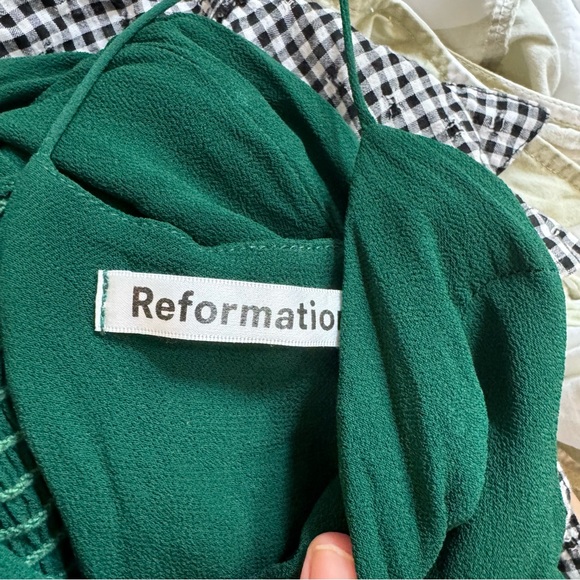 Reformation Juliette Dress Emerald Green Size 4 - Picture 6 of 9